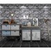 Akea Nonstick Faux Old Brick Wallpaper Roll  Flat 3D Effect Blocks Stone Look Removable Wall Paper Vintage Home Decoration