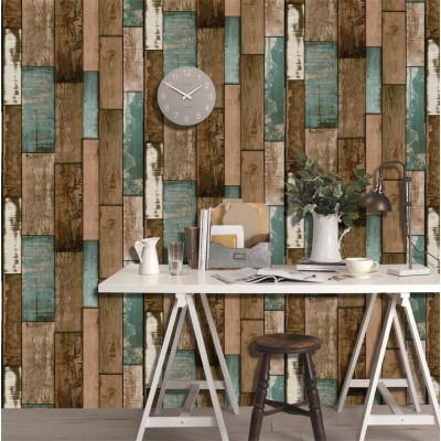 Akea Wood Contact Paper Rustic Peel and Stick Wallpaper Removable Self-Adhesive Faux Wood Plank Vintage Cabinets Drawers Decorative Prepasted 17.7 x 118 inches