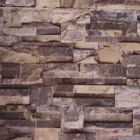 Akywall Modern Stone Wallpaper, Waterproof Vinyl Wallpaper Roll, Home Decor for Bedroom, Living room etc. Size: 20.8inch x 32.8ft, 57 sq.feet, Brown